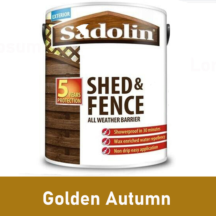 Sadolin Shed and Fence All Weather Barrier Woodstain Paint 5L / GOLDEN AUTUMN